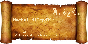Mechel Árpád névjegykártya